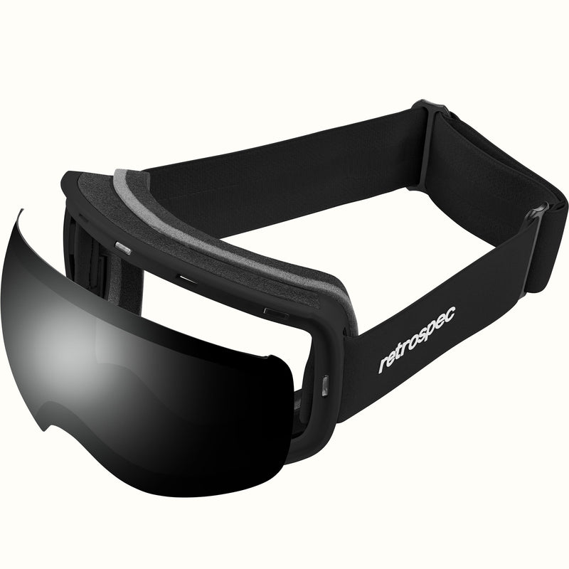 Traverse Plus Ski & Snowboard Goggles | Matte Black and Mirror Polarized