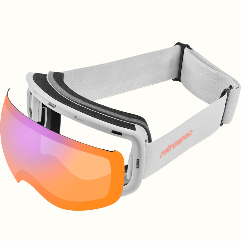 Traverse Plus Ski & Snowboard Goggles | Matte White and Opal