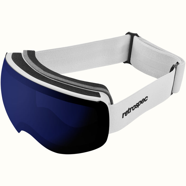 Traverse Plus Ski & Snowboard Goggles | Matte White and Sapphire