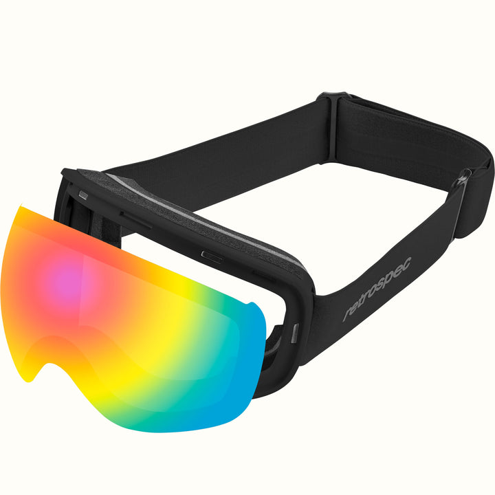 Dipper Plus Kids' Ski & Snowboard Goggles | Matte Black and Kaleido