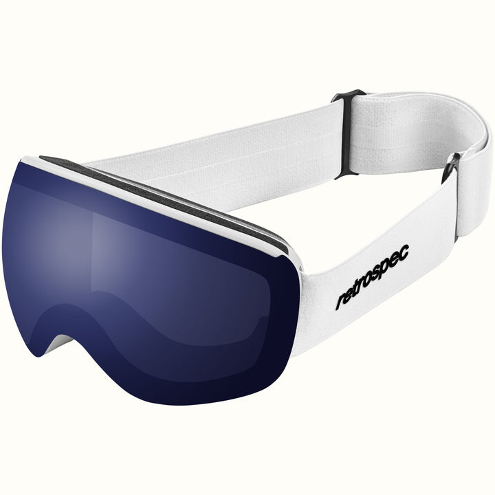 Dipper Plus Kids' Ski & Snowboard Goggles | Matte White and Sapphire