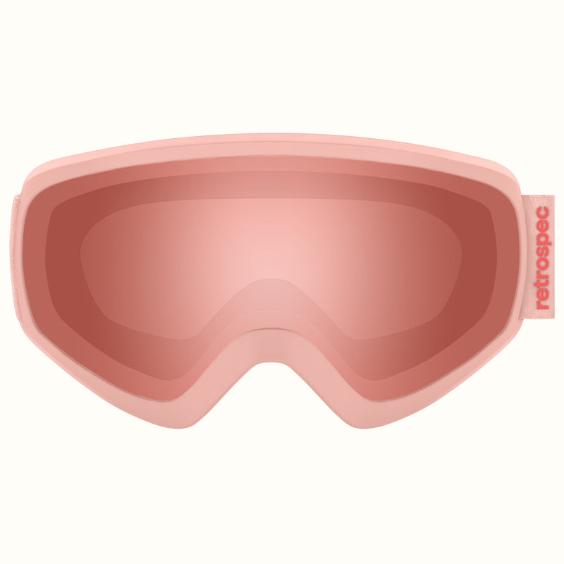 Dipper Kids' Ski & Snowboard Goggles | Matte Blush and Ruby