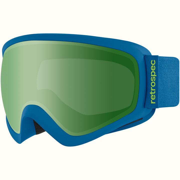 Dipper Kids' Ski & Snowboard Goggles | Matte Brash Blue and Peridot