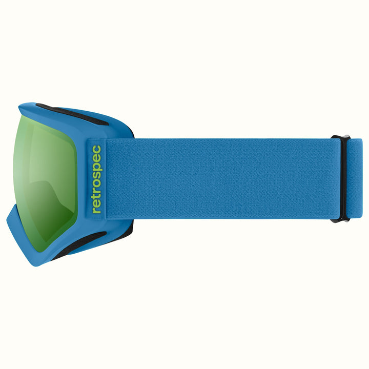 Dipper Kids' Ski & Snowboard Goggles | Matte Brash Blue and Peridot