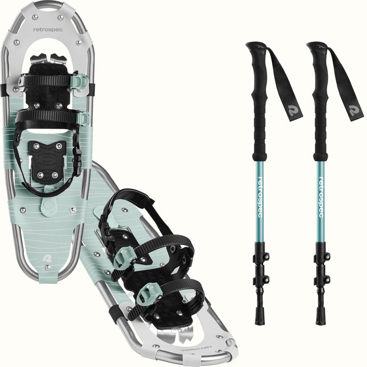 Drifter Snowshoe Bundle With Trekking Poles | Winter Mint 25 in (120-200lbs)