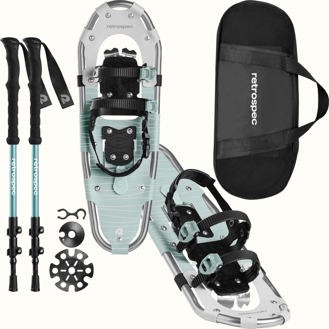 Drifter Snowshoe Bundle With Trekking Poles | Winter Mint 25 in (120-200lbs)