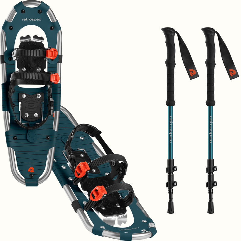 Drifter Snowshoe Bundle With Trekking Poles | Superior Blue 25 in (120-200lbs)