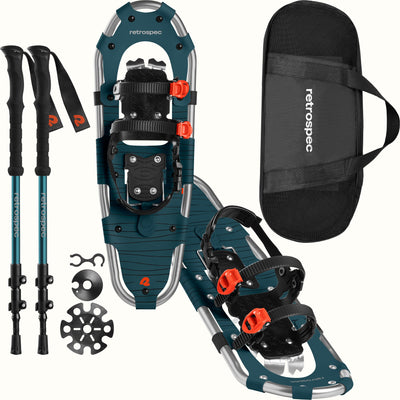 Drifter Snowshoe Bundle With Trekking Poles | Superior Blue 25 in (120-200lbs)