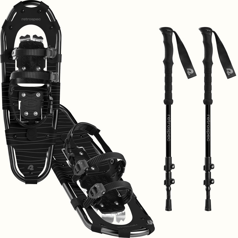 Drifter Snowshoe Bundle With Trekking Poles | Black Ice 25 in (120-200lbs)