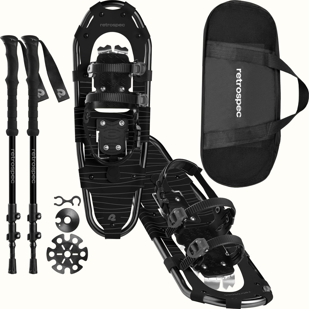 Drifter Snowshoe Bundle With Trekking Poles | Black Ice 25 in (120-200lbs)