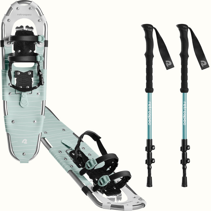 Drifter Snowshoe Bundle With Trekking Poles | Winter Mint 30 in (180-250lbs)