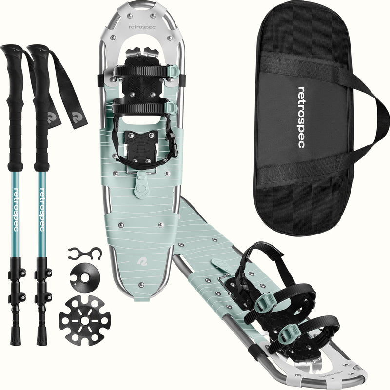 Drifter Snowshoe Bundle With Trekking Poles | Winter Mint 30 in (180-250lbs)