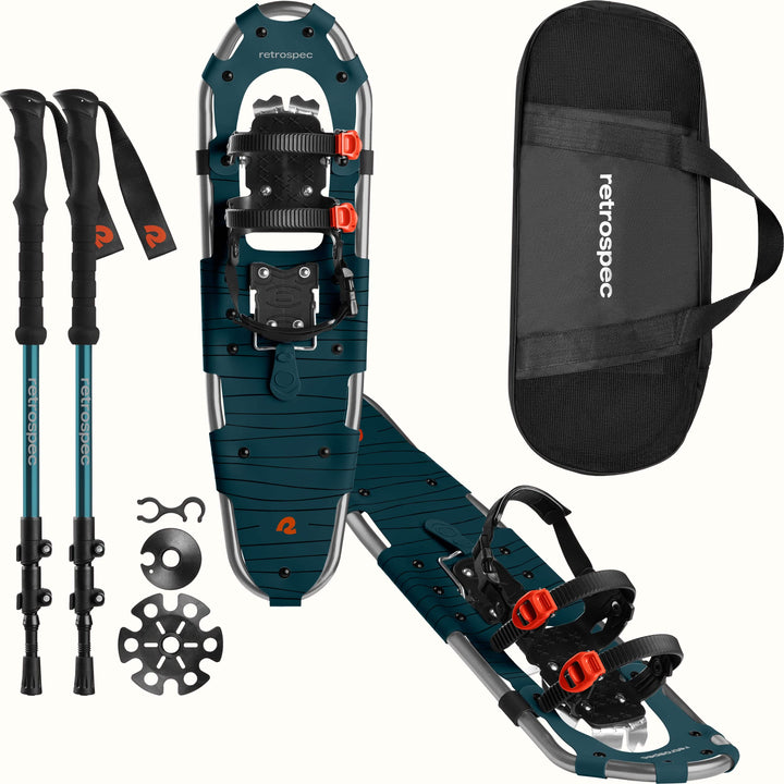 Drifter Snowshoe Bundle With Trekking Poles | Superior Blue 30 in (180-250lbs)