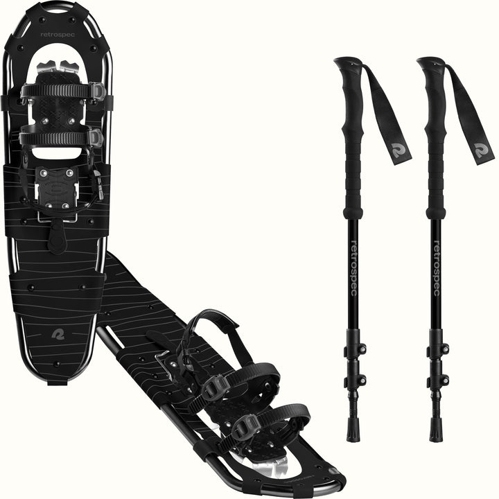 Drifter Snowshoe Bundle With Trekking Poles | Black Ice 30 in (180-250lbs)