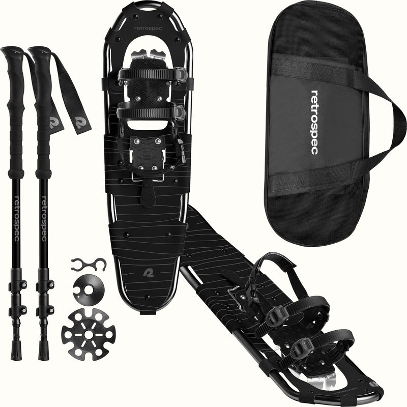 Drifter Snowshoe Bundle With Trekking Poles | Black Ice 30 in (180-250lbs)