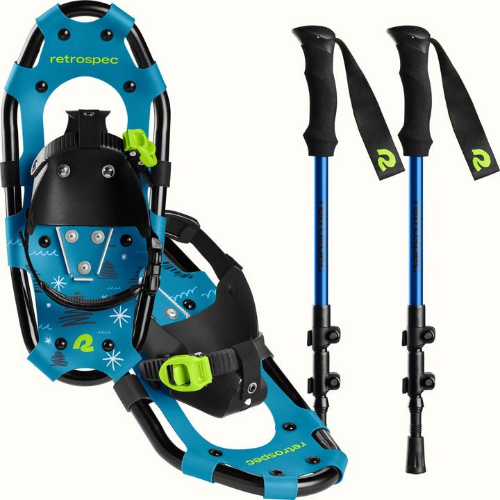 Drifter Kids’ Bundle Snowshoes & Trekking Poles | Brash Blue