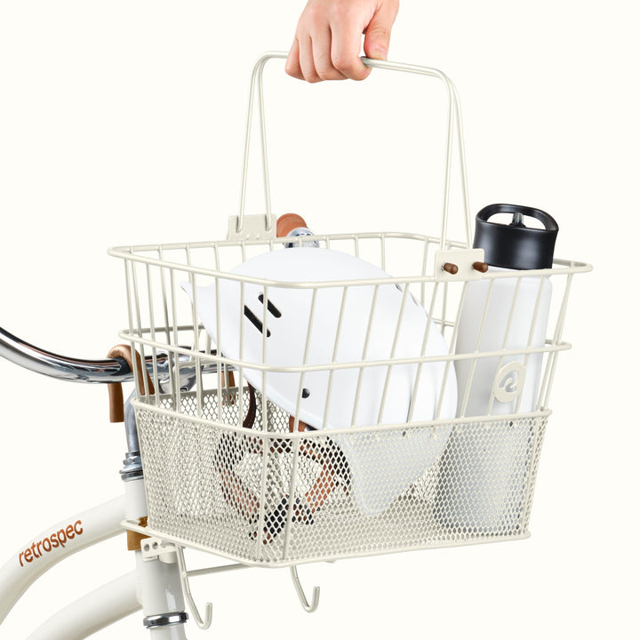 Apollo Steel Bike Basket | Eggshell