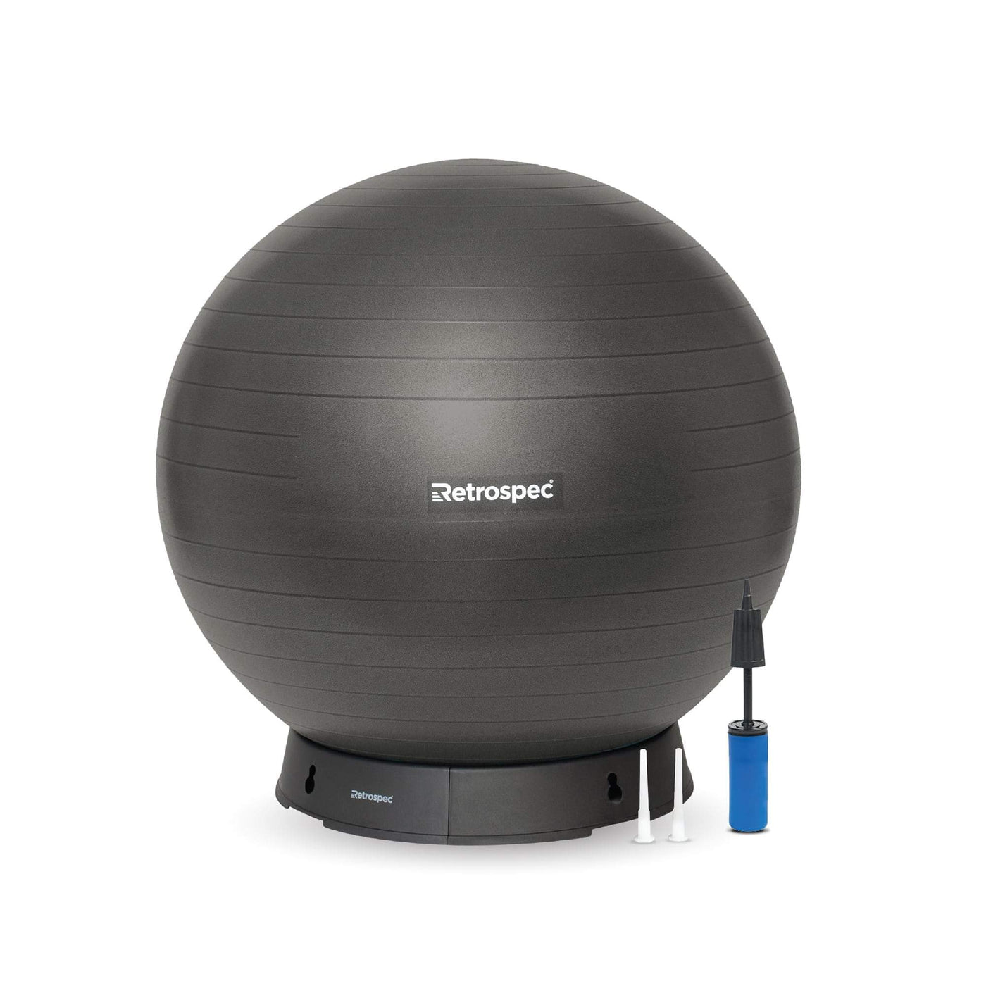 Luna Exercise Ball | Black and White Ball and Base 55cm