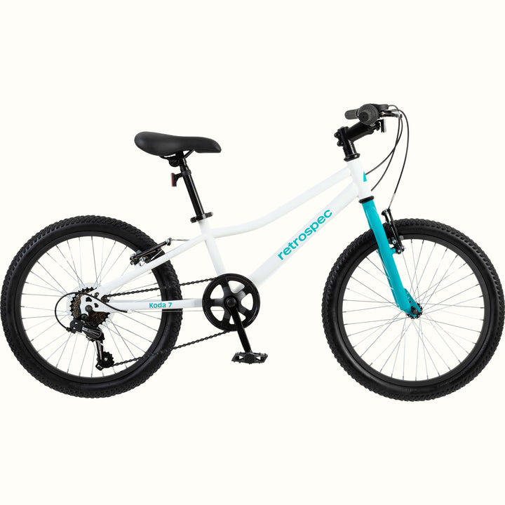 Koda 7-Speed 20” Kids’ Bike (6-8 years) | White and Teal