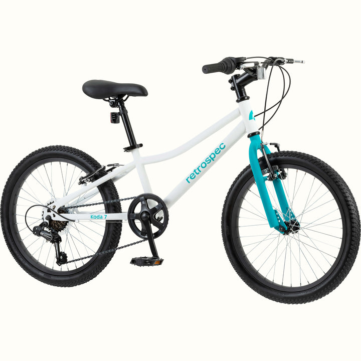 Koda 7-Speed 20” Kids’ Bike (6-8 years) | White and Teal