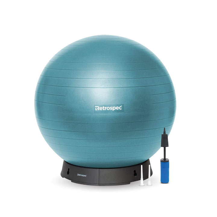 Luna Exercise Ball | Blue Ball and Base 75cm