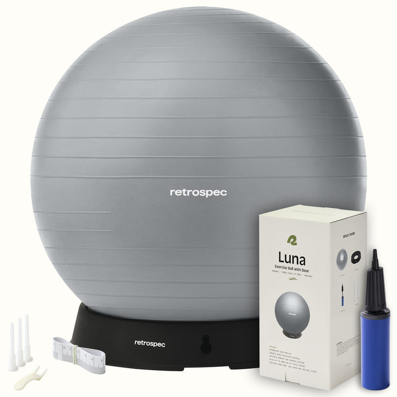 Luna Exercise Ball | Fossil Gray Ball and Base 55cm